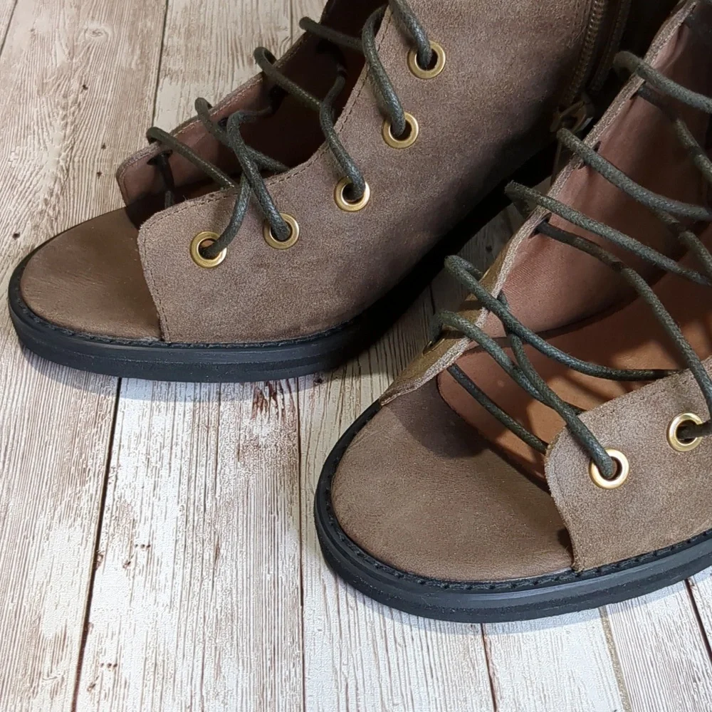 Free People x Jeffrey Campbell Perspective Tall Knee High Lace Up Boot 8.5